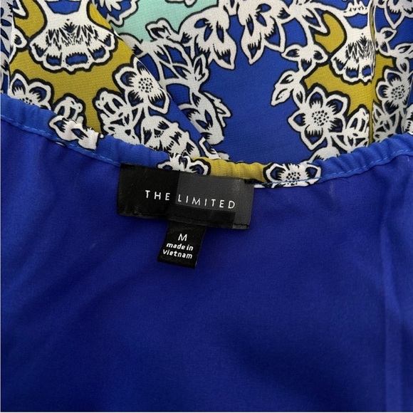 THE LIMITED Blue Orange Paisley Floral Tassel Tie Waist Maxi Dress Size Medium - Picture 6 of 7